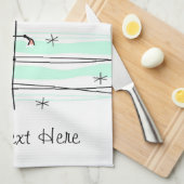 Flamingo Ocean Text Küchentuch (Viertel Falte)