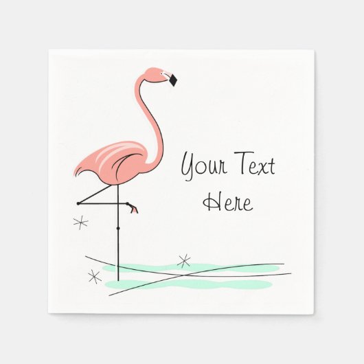 Flamingo Ocean Text-Papierservietten Serviette (Vorderseite)
