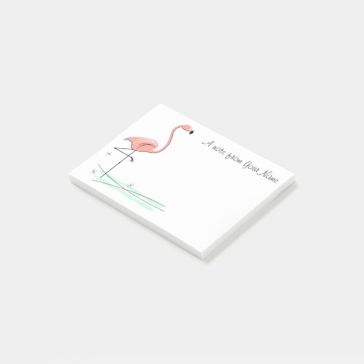 Flamingo Ocean "Text" Post-it Klebezettel (angewinkelt)