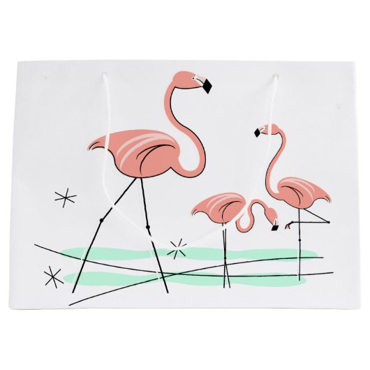 Flamingo Ocean Trio 2 Geschenktasche groß Große Geschenktüte (Vorderseite)