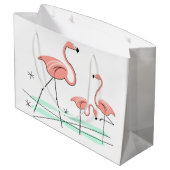 Flamingo Ocean Trio 2 Geschenktasche groß Große Geschenktüte (Rückseite Schrägansicht)
