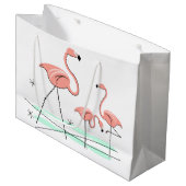 Flamingo Ocean Trio 2 Geschenktasche groß Große Geschenktüte (Vorderseite Schrägansicht)