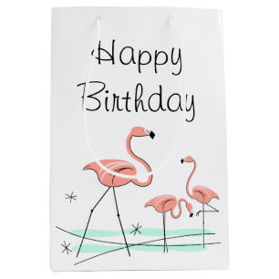 Flamingo Ocean Trio 2 Happy Geburtstag klein Mittlere Geschenktüte
