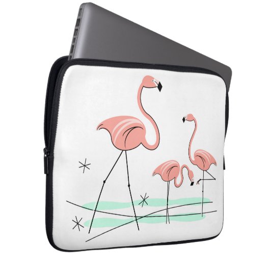 Flamingo Ocean Trio 2 Laptop-Ärmel Laptopschutzhülle (Vorne Rechts)