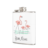 Flamingo Ocean Trio 2 Name umhüllte Flasche Flachmann (Links)