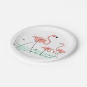 Flamingo Ocean Trio 2 Papierplatte Pappteller (Schrägansicht)