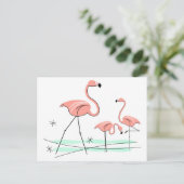 Flamingo Ocean Trio 2 Postkarte (Stehend Vorderseite)