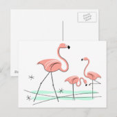 Flamingo Ocean Trio 2 Postkarte (Vorne/Hinten)
