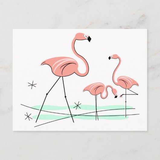Flamingo Ocean Trio 2 Postkarte (Vorderseite)