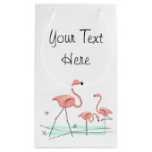 Flamingo Ocean Trio 2 Text Geschenktasche klein Kleine Geschenktüte (Rückseite)