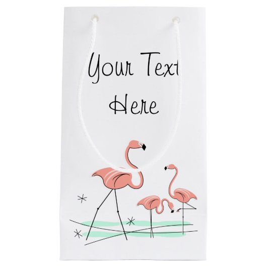 Flamingo Ocean Trio 2 Text Geschenktasche klein Kleine Geschenktüte (Vorderseite)
