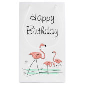 Flamingo Ocean Trio 2 Text Geschenktasche klein Kleine Geschenktüte (Rückseite)