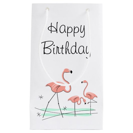 Flamingo Ocean Trio 2 Text Geschenktasche klein Kleine Geschenktüte (Vorderseite)
