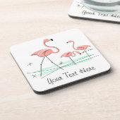 Flamingo Ocean Trio 2 Text Untersetzer aus Kunstst (Linke Seite)