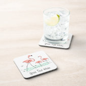 Flamingo Ocean Trio 2 Text Untersetzer aus Kunstst (Rechte Seite)