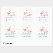 Flamingo Ocean Trio 2 Textaufkleber Runder Aufkleber (Blatt)