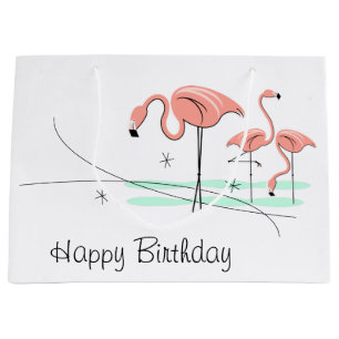 Flamingo Ocean Trio 3 Happy Geburtstag groß Große Geschenktüte
