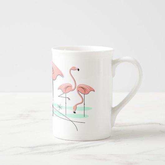 Flamingo Ocean Trio 3 Name Knochen China Tasse (Rechts)