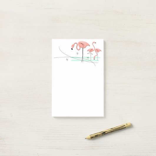 Flamingo Ocean Trio 3 Post-it Klebezettel (Auf Schreibtisch)