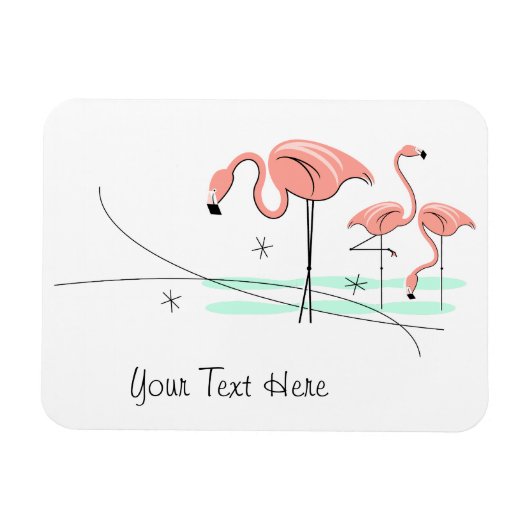 Flamingo Ocean Trio 3 Text-Magnet flexibel Magnet (Horizontal)