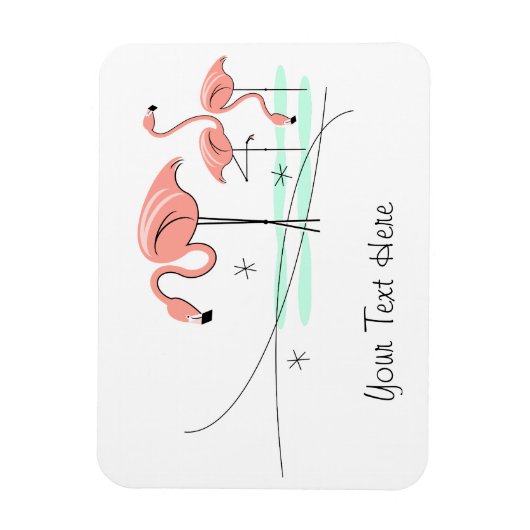 Flamingo Ocean Trio 3 Text-Magnet flexibel Magnet (Vertikal)