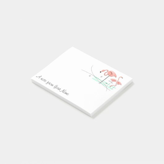 Flamingo Ocean Trio 3 "Text" Post-it Klebezettel (angewinkelt)