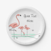 Flamingo Ocean Trio 4 Papierplatte Pappteller (Vorderseite)