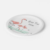 Flamingo Ocean Trio 4 Papierplatte Pappteller (Schrägansicht)