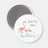 Flamingo Ocean Trio 4 Text Magnet (Vorderseite/Rückseite)