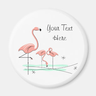 Flamingo Ocean Trio 4 Text Magnet