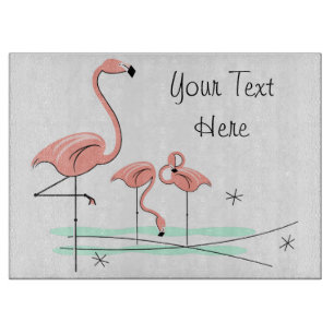 Flamingo Ocean Trio 4 Textschneidebrett Schneidebrett