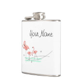 Flamingo Ocean Trio Name umhüllte Flasche Flachmann (Links)