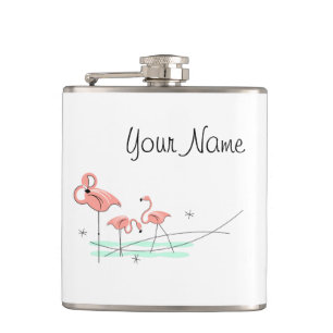 Flamingo Ocean Trio Name umhüllte Flasche Flachmann