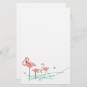 Flamingo Ocean Trio Schreibwaren Briefpapier (Vorne/Hinten)