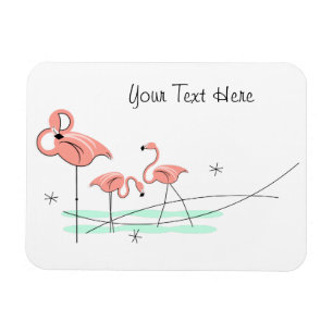 Flamingo Ocean Trio Text Magnet flexibel