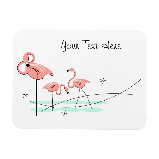Flamingo Ocean Trio Text Magnet flexibel (Horizontal)