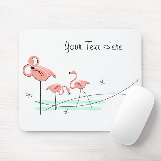 Flamingo Ocean Trio "Text" Mousepad (Mit Mouse)