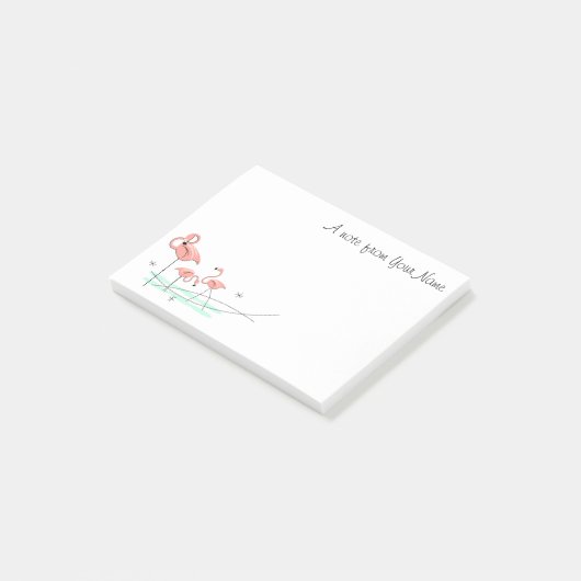 Flamingo Ocean Trio "Text" Post-it Klebezettel (angewinkelt)