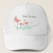 Flamingo Ocean Trio 'Text' Trucker hat Truckerkappe (Vorderseite)