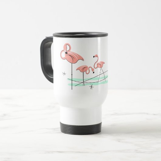 Flamingo Ocean Trio travel mug Reisebecher (Vorderseite Links)