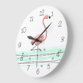 Flamingo Ocean Uhrennummern rund Große Wanduhr (Winkel)