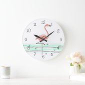 Flamingo Ocean Uhrennummern rund Große Wanduhr (Zuhause)