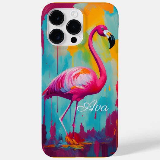 Flamingo Oil Painting Artwork Personalisiert Case-Mate iPhone Hülle (Rückseite)