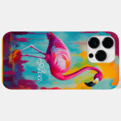 Flamingo Oil Painting Artwork Personalisiert Case-Mate iPhone Hülle (Rückseite (Horizontal))