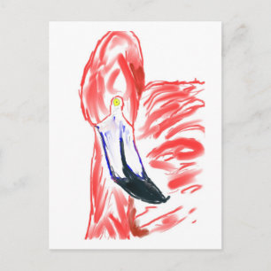 Flamingo Oil Painting Pink Flamingoe zeichnend Postkarte