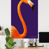 Flamingo On Blue Poster (Heimbüro)