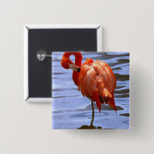 Flamingo on leg in water button (Vorne & Hinten)
