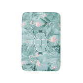 Flamingo Orchid Tropical Pattern Aquamarin ID868 Badematte (Vorderseite Vertikal)