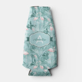 Flamingo Orchid Tropical Pattern Aquamarin ID868 Flaschenkühler (Vorderseite)