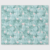 Flamingo Orchid Tropical Pattern Aquamarin ID868 Geschenkpapier (Flach)